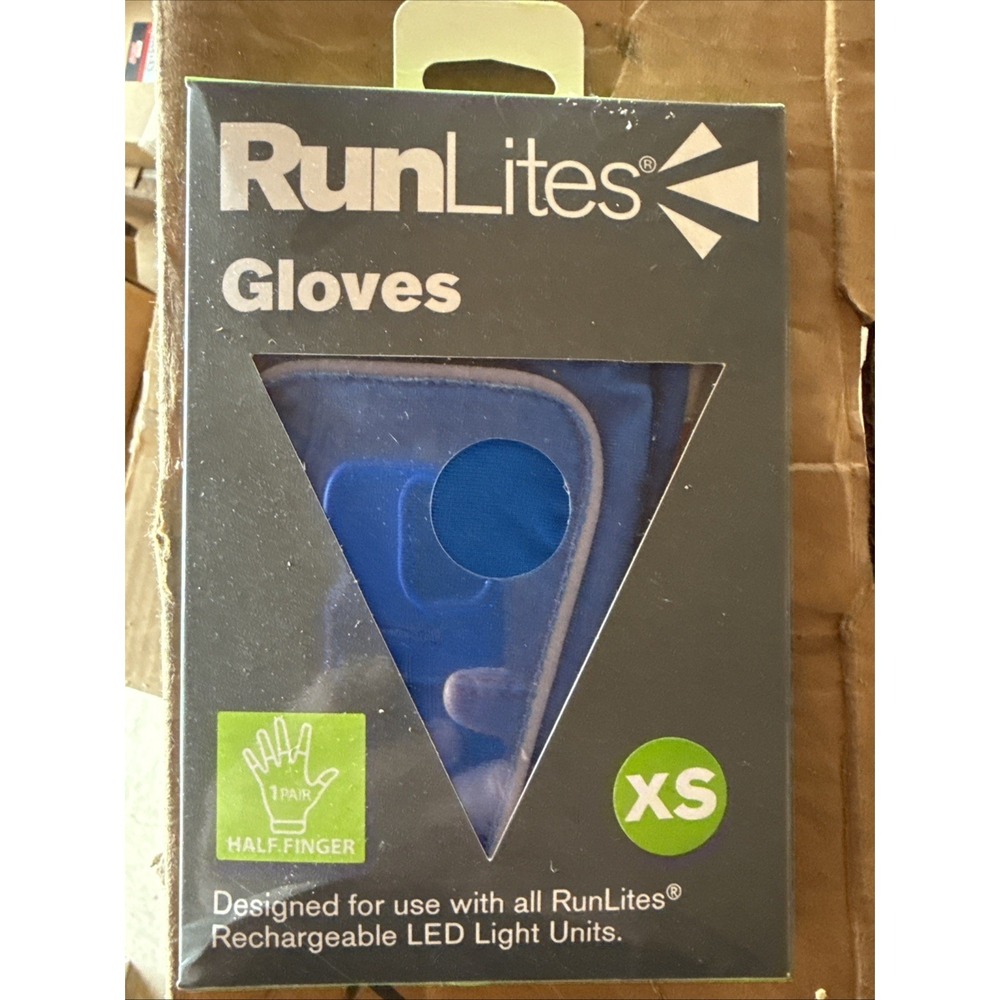 RunLites‎ Blue Half Finger Lighted Gloves Size XS